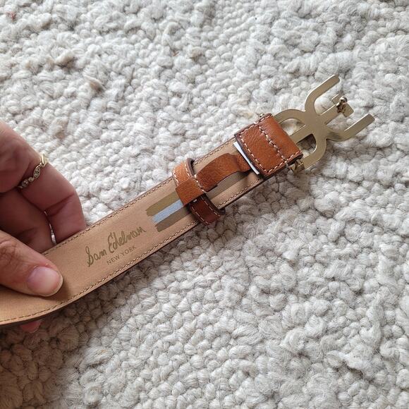 Sam Edleman Camel Brown Leather Belt Sz S - Picture 5 of 5